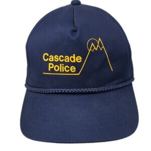Cascade Police Slideback 5 Panel Cap Blue One Size Embroidered Rope YoungAn Hat